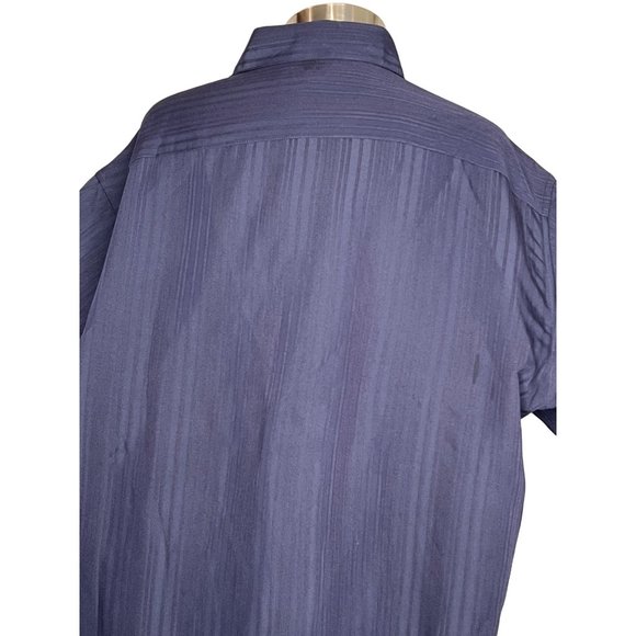 NWT Axcess A Claiborne Co Men’s XL dress shirt blue pinstripes collar button dow - Picture 7 of 16